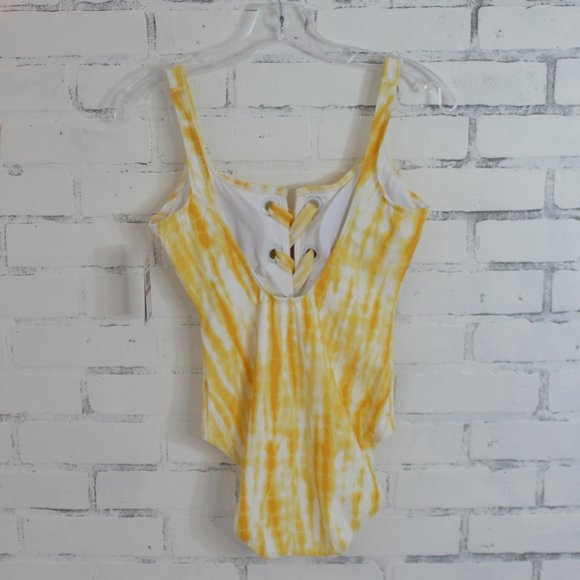 Michael Kors Lace Up Tie Dye One Piece Swimsuit - Picture 7 of 8